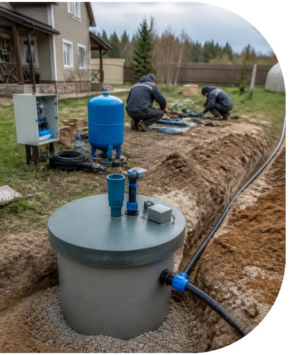 Обустройство скважины под ключ для дома с водоснабжением в Нефтекамске
