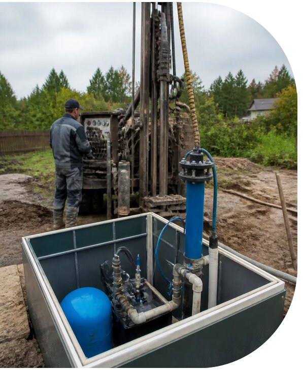 Обустройство артезианской скважины под ключ в Нефтекамске